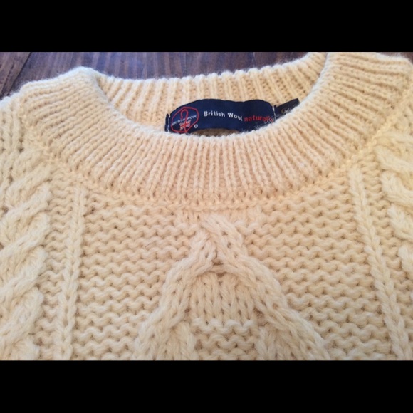 IRISH FISHERMAN KNIT WOOL PULLOVER SWEATER, NEW, S - Picture 6 of 13